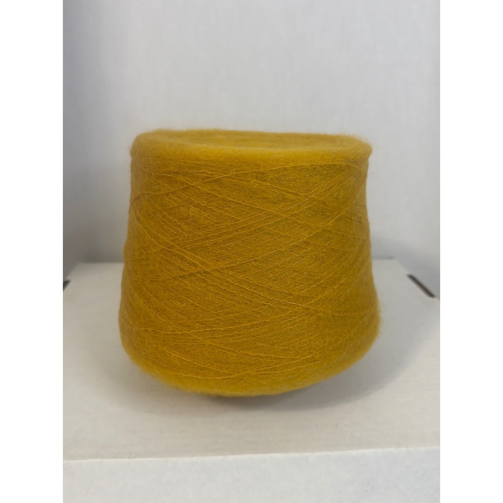Igea Prato Italy Mohair Blend Yarn Cone Mustard Yellow Made in Italy 8.2oz
